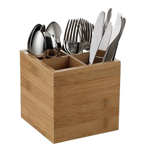 [D91099] Portaposate in bamboo 15x15x15cm naturale Leone