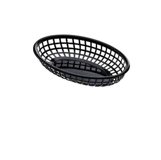 [D91108] Cestino americano ovale in plastica 23,5x15x4,5cm nero Leone