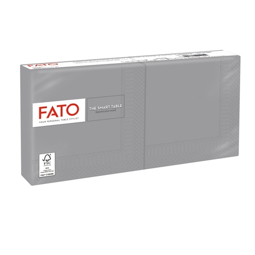 [D91339] 100 tovaglioli carta 25x25cm 2 Veli Grigio Fato