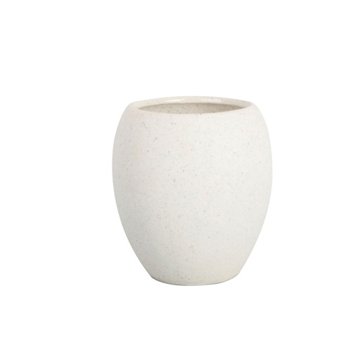 [D91556] Bicchiere porta spazzolini bianco linea Stone