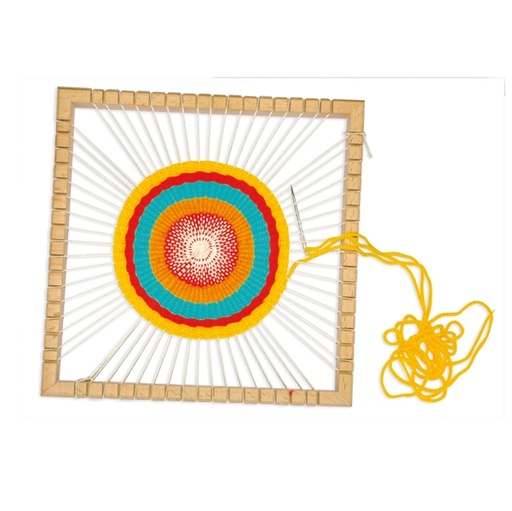 [D91569] Telaio Mandala in legno 23x23x3cm Cwr