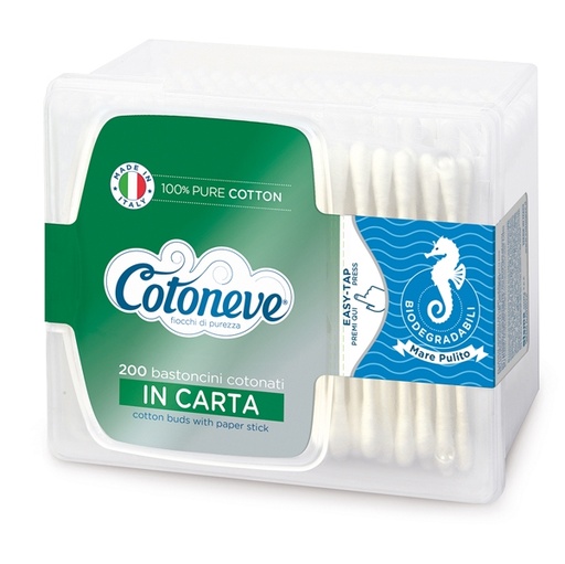 [D91630] Cofanetto da 200 bastoncini con cotone Cotoneve