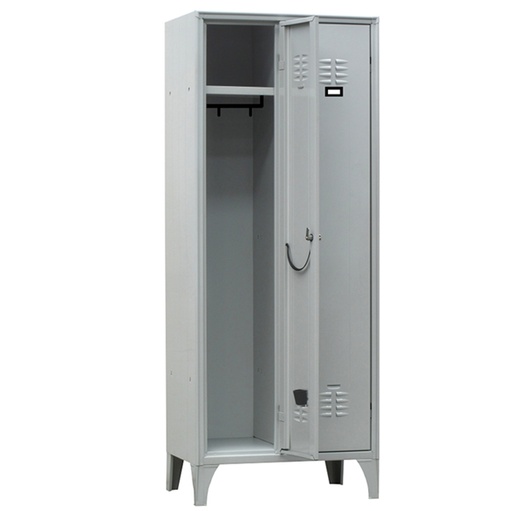 [D91649] Armadio spogliatoio in metallo a 2 VANI 70x35cm H180cm GRIGIO