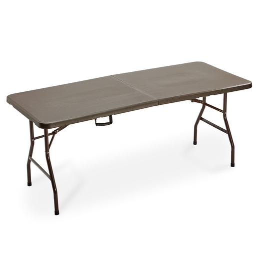 [D91685] Tavolo pieghevole L183cm in HDPE noce Horeca