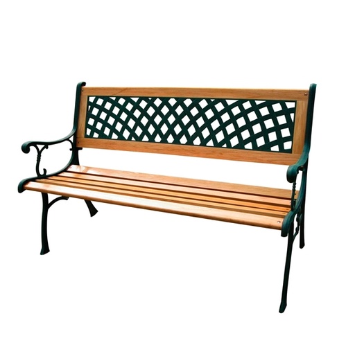 [D91688] Panca da giardino Rombo L125cm in ghisa e legno