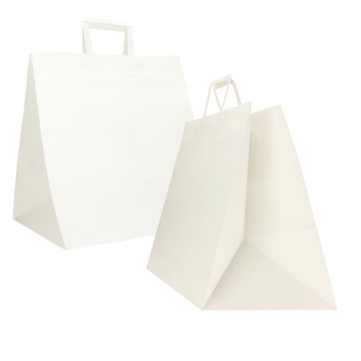 [D91978] Scatola 150 Shoppers carta craft 36x30x36cm Flat Maxi bianco