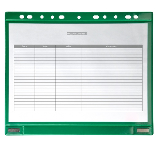 [D92171] Conf. 5 Buste forate per supporti magnetici ad anelli f.to A4 verdi Tarifold