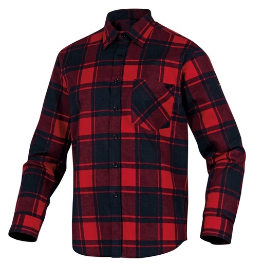 [D92257] Camicia da lavoro Ruby in flanella di cotone Tg. L rosso nero