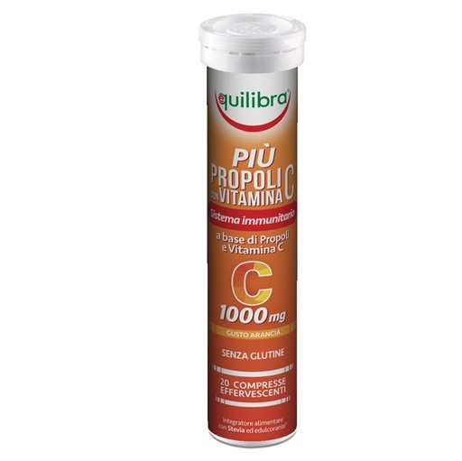 [D92292] Integratore Piu' Propoli cn Vitamina C Gusto Arancia 20 Compresse 88g Equilibra