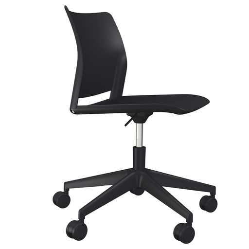 [D92350] Sedia home/office Alpha GN nero S/braccioli