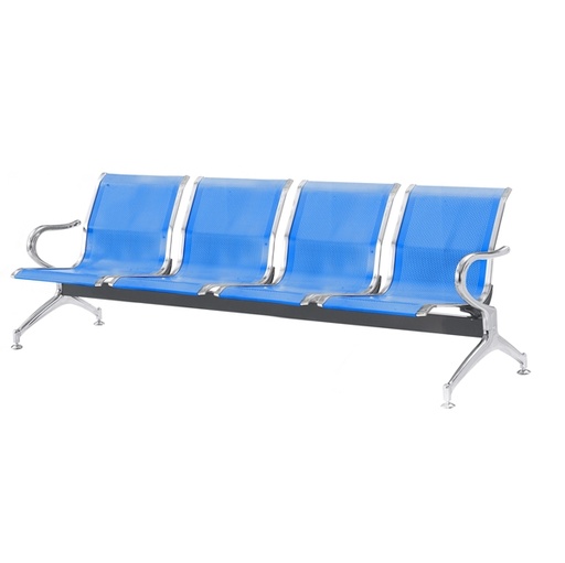 [D92365] Panca attesa a 4 posti in acciaio Blu