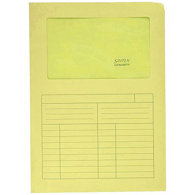 [090118] CARTELLINA con FINESTRA SINTEX Gr.115 - GIALLO