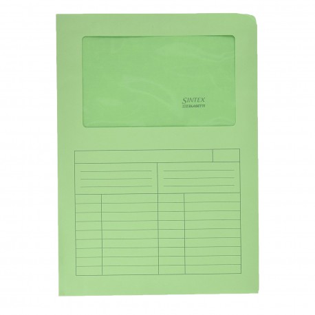 [090121] CARTELLINA con FINESTRA SINTEX Gr.115 - VERDE