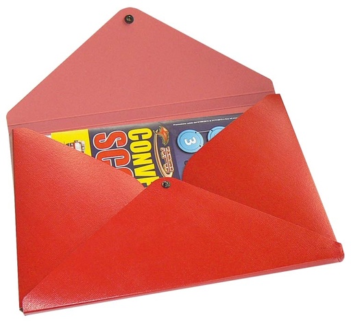 [090200] CARTELLA A BUSTA con bottone Funky Rosso
