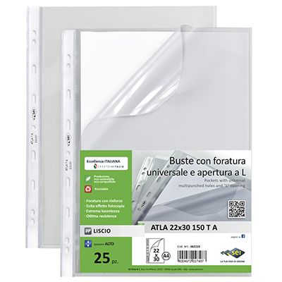 [100038] Buste a FORATURA UNIVERSALE "L" 22x30 Pz.50