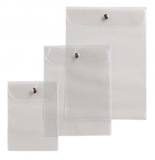 [100156] Busta con Bottone 9,5x12 cm Trasparente
