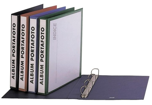 [110459] Album Portafoto 4 ANELLI 22x30 30mm NERO