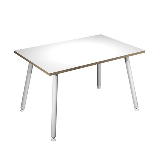 [D92402] Scrivania 120x80xH74,4cm Bianco/ Bianco Skinny Metal