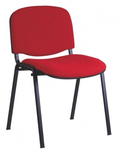 [170007RO] SEDIA FISSA VISITATORI 4 GAMBE TESSUTO ROSSO
