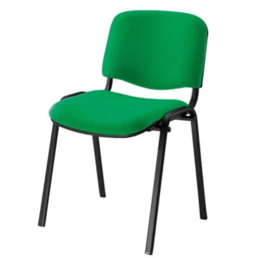 [170007VE] SEDIA FISSA VISITATORI 4 GAMBE TESSUTO VERDE