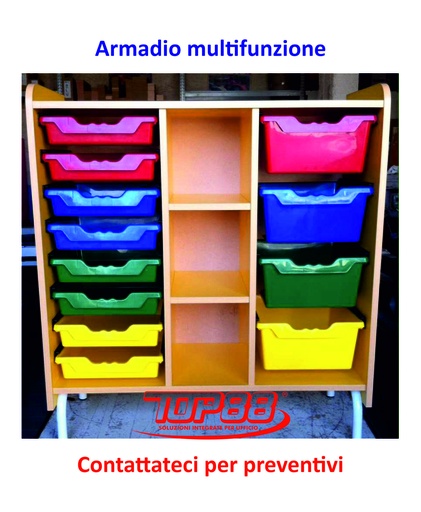 [170069] ARMADIO MULTIFUNZIONE 4+8 VASCHETTE DIM. 94X40X105H. VARI COLORI