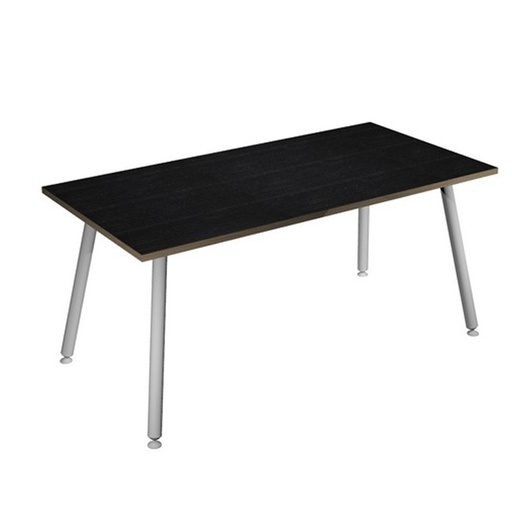 [D92406] Scrivania 140x80xH74,4cm Bianco/ Nero venato Skinny Metal