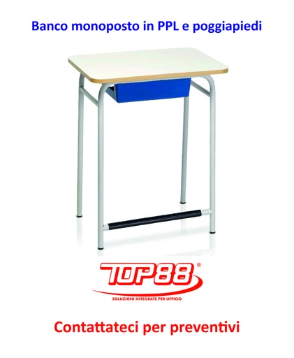 [170089] BANCO MONOPOSTO IN PPL E CON POGGIAPIEDI DIM.70X50XH.65/70/74/76 - COLORE MAGNOLIA
