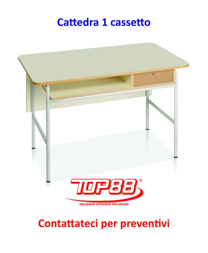 [170114] CATTEDRA INSEGNANTI CM.130 CON 1 CASSETTO - DIM.130X70X76H. - COLORE MAGNOLIA