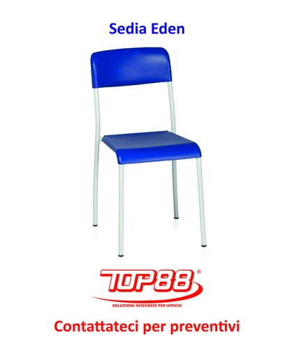 [170172] SEDIA EDEN SEDILE E SCHIENALE IN PLASTICA - DIM.40X40X46HS. - COLORE BLU