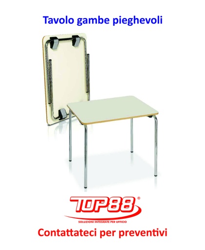 [170197] TAVOLO GAMBE PIEGHEVOLI - DIM.160X80X72H - VARI COLORI