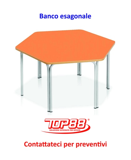 [171314] BANCO ESAGONALE INFANZIA dim. 6 lati da 50cm x 52h. - vari colori