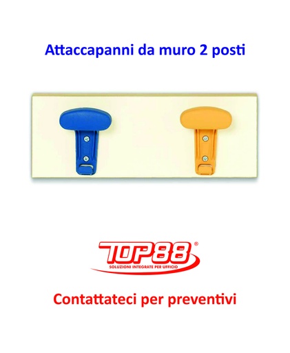 [171339] ATTACCAPANNI A MURO A 2 POSTI MIS. 35X13 CM - VARI COLORI