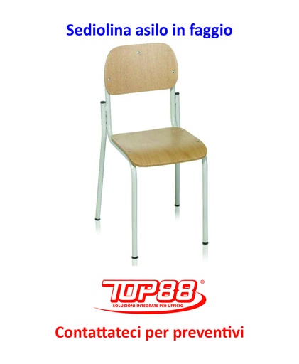 [171349] SEDIOLINA ASILO IN FAGGIO INFANZIA DIM.28X28X30/52H