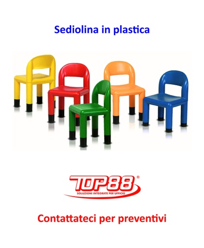 [171351] SEDIOLINA ASILO IN PLASTICA INFANZIA DIM.28X28X 26/30H (2 ALTEZZE) VARI COLORI (MIN.4PZ.)