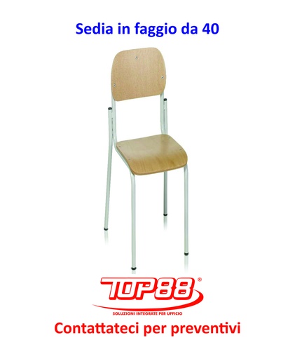[171355] SEDIA ALUNNI IN FAGGIO DA 40 - DIM.40X40X46/51HS