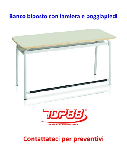 [171365] BANCO BIPOSTO CON SOTTOPIANO IN LAMIERA CON POGGIAPIEDI DIM.120X50X H.65/70/74/76 - COL. MAGNOLIA