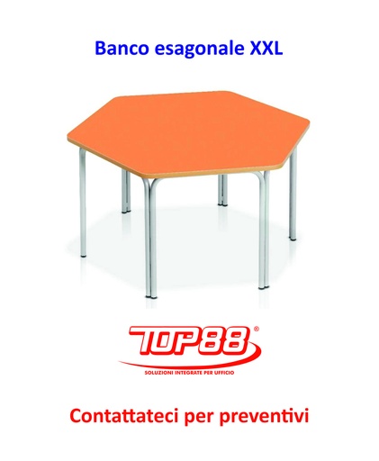 [171370] BANCO ESAGONALE XXL DIM. 6 LATI DA 63 CM 52H. VARIE ALTEZZA SU RICHIESTA - VARI COLORI