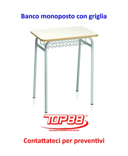 [171375] BANCO MONOPOSTO CON GRIGLIA DIM.70X50XH.65/70/74/76 - COLORE MAGNOLIA