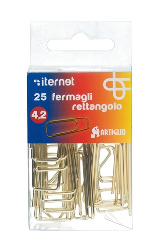 [180027] FERMAGLI RETTANGOLARI ORO cm.4,2 - Pz.25