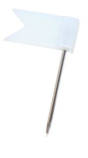 [180063] Spilli Cartografici con Testina a Bandiera BIANCO - 2,5 cm. Conf. pz.20
