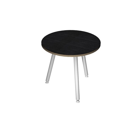 [D92430] Tavolo riunione tondo diam.80cm Bianco/Nero venato Skinny Metal