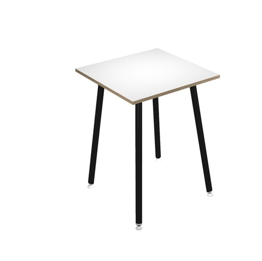 [D92435] Tavolo alto 80x80xH105cm Nero/ Bianco Skinny Metal