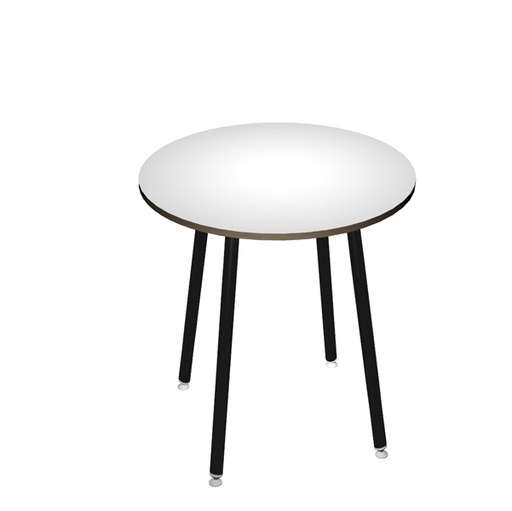 [D92447] Tavolo alto tondo diam.100xH105cm Nero/Bianco Skinny Metal