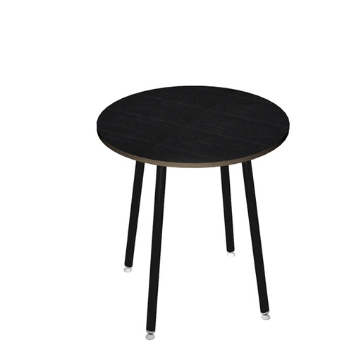 [D92448] Tavolo alto tondo diam.100xH105cm Nero/Nero venato Skinny Metal