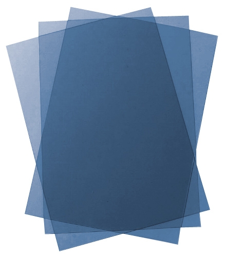 [280083] Foglio Trasparente Acetato Colorato A4 BLU ACETATO per rilegature
