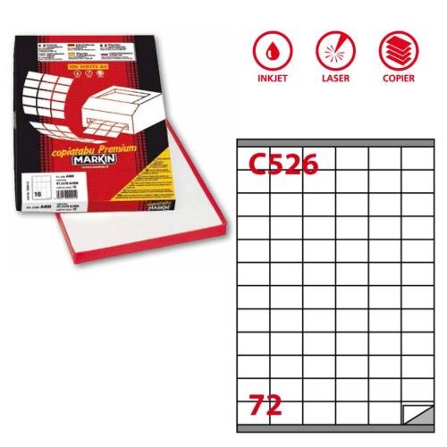 [300235] Etichette Laser mm. 35x23,5 Cf. 100 Fogli pari a 7200 etichette.