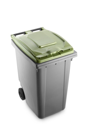 [470032VE] Bidone Carrellato con COPERCHIO VERDE 360 Litri
