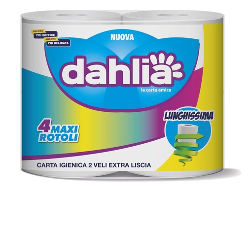 [480018] CARTA IGIENICA ROTOLONI DAHLIA Pz4 LUNGHISSIMA