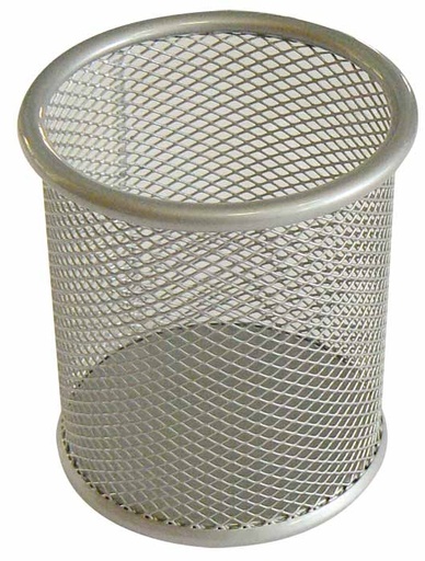 [490130] PORTAPENNE ROTONDO IN RETE METALLICA ARGENTO