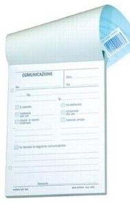 [500005] COMUNICAZIONI TELEFONICHE 50 fogli Blocco